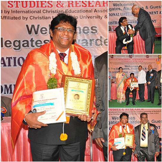 Bro Andrew Richard bags 2 International Awards by Christian Leadership university & seminary , New York, U.S.A
