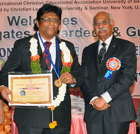 Bro Andrew Richard bags 2 International Awards by Christian Leadership university & seminary , New York, U.S.A